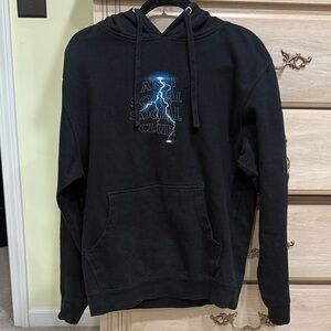 Anti Social Social Club Black Hoodie with Blue Lightning